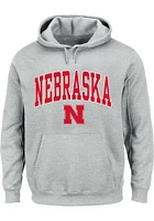 Nebraska Cornhuskers Mens Grey Arch Big and Tall Hooded Sweatshirt