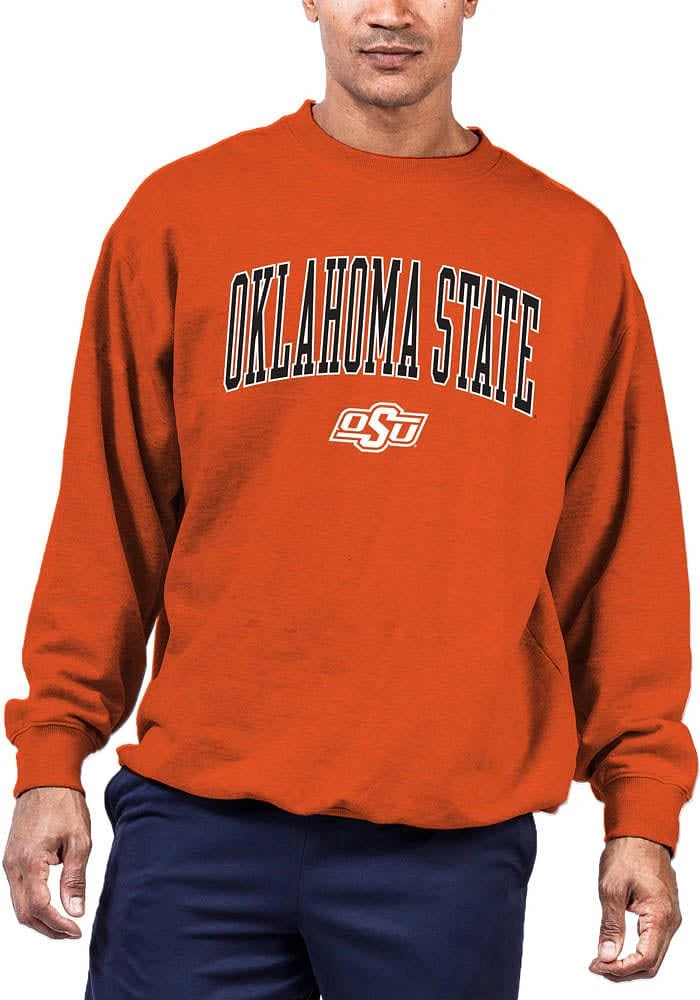 Oklahoma State Cowboys Mens Orange Arch Big and Tall Crew Sweatshirt