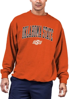 Oklahoma State Cowboys Mens Orange Arch Big and Tall Crew Sweatshirt