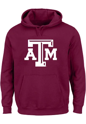 Texas A&M Aggies Mens Maroon Primary Logo Big and Tall Hooded Sweatshirt