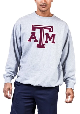 Texas A&M Aggies Mens Grey Primary Logo Big and Tall Crew Sweatshirt