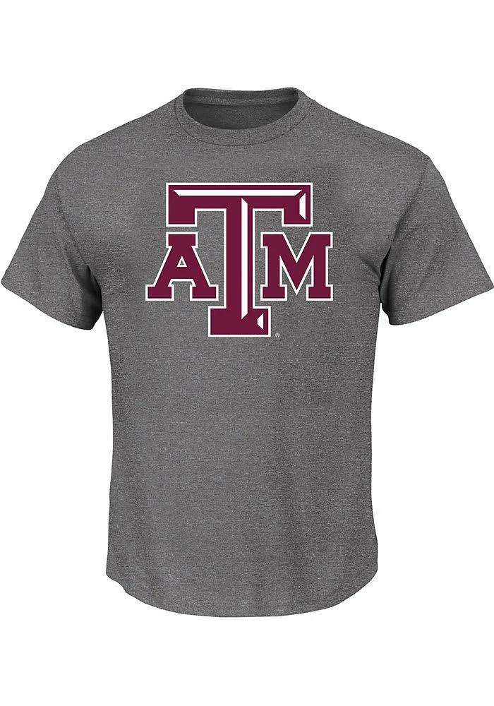 Texas A&M Aggies Mens Charcoal Primary Logo Big and Tall T-Shirt