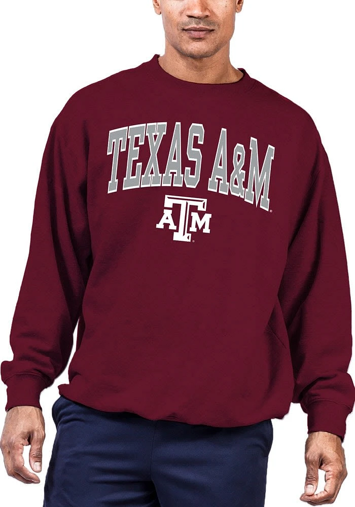 Texas A&M Aggies Mens Maroon Arch Big and Tall Crew Sweatshirt