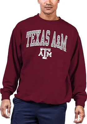 Texas A&M Aggies Mens Maroon Arch Big and Tall Crew Sweatshirt