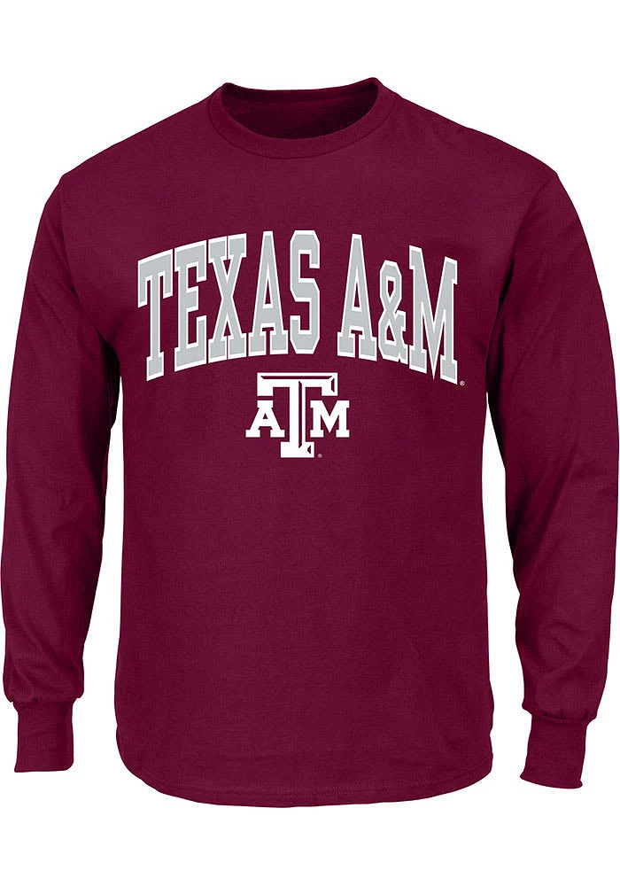 Texas A&M Aggies Mens Maroon Arch Big and Tall Long Sleeve T-Shirt