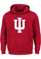 Indiana Hoosiers Mens Crimson Primary Logo Big and Tall Hooded Sweatshirt