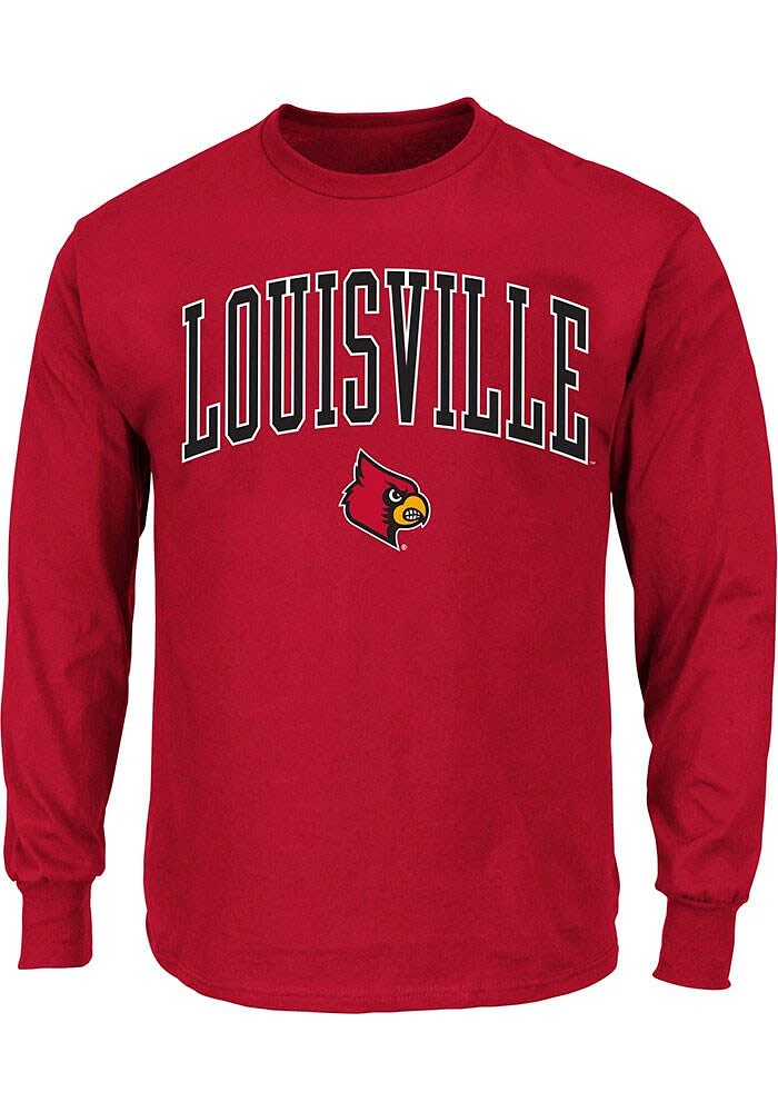 Louisville Cardinals Mens Red Arch Big and Tall Long Sleeve T-Shirt