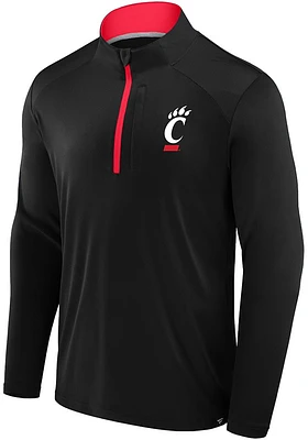 Cincinnati Bearcats Mens Black Defender Left Chest Big and Tall Qtr Zip