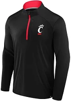 Cincinnati Bearcats Mens Black Defender Left Chest Big and Tall Qtr Zip