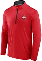 Ohio State Buckeyes Mens Red Defender Left Chest Big and Tall Qtr Zip