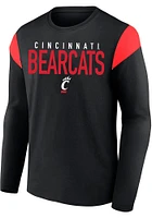 Cincinnati Bearcats Mens Black Contrast Big and Tall Long Sleeve T-Shirt