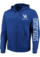 Kentucky Wildcats Mens Blue Fleece Big and Tall Zip Sweatshirt