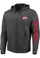 Ohio State Buckeyes Mens Grey Fleece Big and Tall Zip Sweatshirt