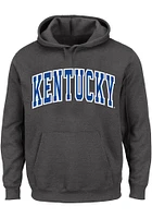 Kentucky Wildcats Mens Charcoal Arch Name Twill Big and Tall Hooded Sweatshirt