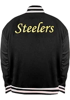Pittsburgh Steelers Mens Black REVERSIBLE SATIN Big and Tall Light Weight Jacket