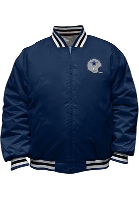 Dallas Cowboys Mens Navy Blue REVERSIBLE SATIN Big and Tall Light Weight Jacket