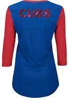 Chicago Cubs Womens Blue Above Average LS Tee