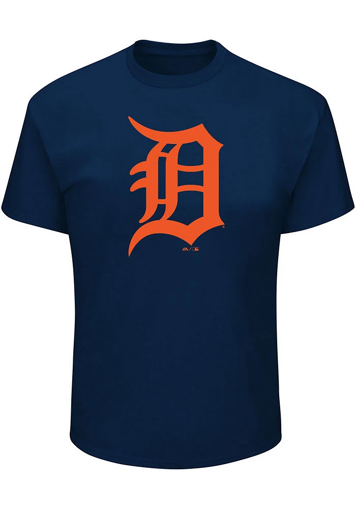 Detroit Tigers Mens Navy Blue Large Logo Big and Tall T-Shirt