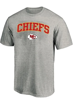 Kansas City Chiefs Mens Grey Arched Wordmark Big and Tall T-Shirt