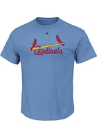 St Louis Cardinals Mens Light Blue Wordmark Logo Big and Tall T-Shirt