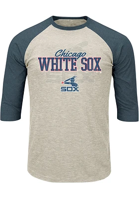 Chicago White Sox Mens Oatmeal Raglan Big and Tall T-Shirt