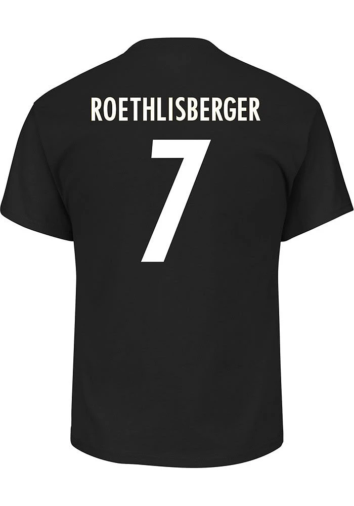 Ben Roethlisberger Pittsburgh Steelers Mens Name and Number Big Tall Player Tee - Black