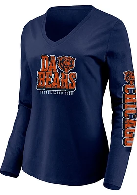 Chicago Bears Womens Navy Blue Hometown LS Tee