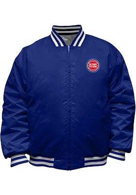 Detroit Pistons Mens Blue Reversible Satin Big and Tall Light Weight Jacket