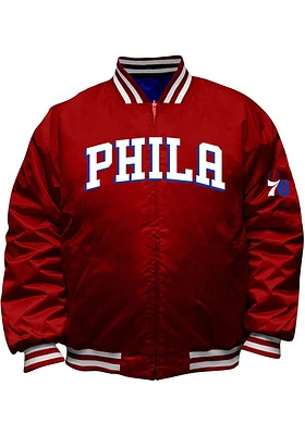 Philadelphia 76ers Mens Blue Reversible Satin Big and Tall Light Weight Jacket