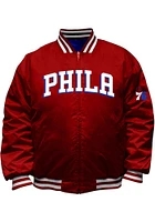 Philadelphia 76ers Mens Blue Reversible Satin Big and Tall Light Weight Jacket