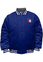 Philadelphia 76ers Mens Blue Reversible Satin Big and Tall Light Weight Jacket