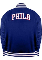 Philadelphia 76ers Mens Blue Reversible Satin Big and Tall Light Weight Jacket