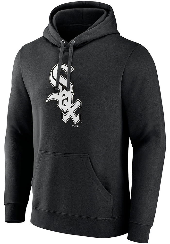 Chicago White Sox Mens Black Pullover Hood Long Sleeve Hoodie