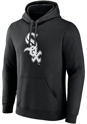 Chicago White Sox Mens Black Pullover Hood Long Sleeve Hoodie