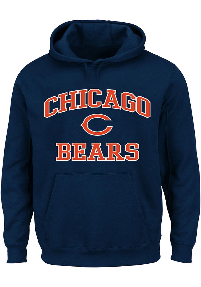 Chicago Bears Mens Navy Blue Heart and Soul Big Tall Hooded Sweatshirt