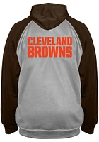 Cleveland Browns Mens Grey RAGLAN CONTRAST Big and Tall Zip Sweatshirt
