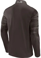 Cleveland Browns Mens Brown RINGER Big and Tall Qtr Zip