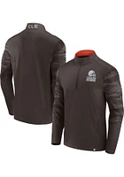 Cleveland Browns Mens Brown RINGER Big and Tall Qtr Zip