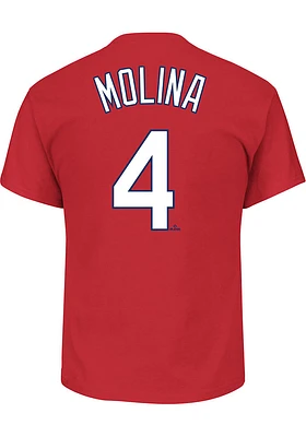 Yadier Molina St Louis Cardinals Mens Name and Number Big Tall Player Tee - Red