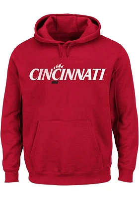 Cincinnati Bearcats Mens Red Pigment Big and Tall Hooded Sweatshirt