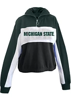 Michigan State Spartans Womens White Colorblock + Qtr Zip
