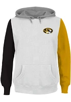 Missouri Tigers Womens White Contrast Sleeve + Hooded Sweatshirt