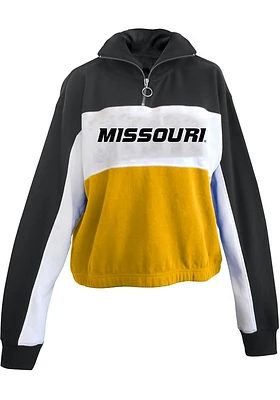 Missouri Tigers Womens White Colorblock + Qtr Zip