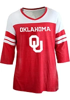 Oklahoma Sooners Womens Crimson Contrast 3/4 + LS Tee