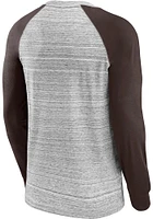 Cleveland Browns Mens Grey RAGLAN Big and Tall Crew Sweatshirt