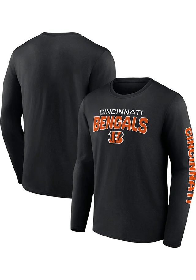 Cincinnati Bengals Mens Black GO THE DISTANCE Big and Tall Long Sleeve T-Shirt