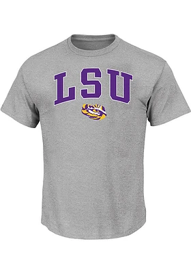 LSU Tigers Mens Grey Arch Name Big and Tall T-Shirt