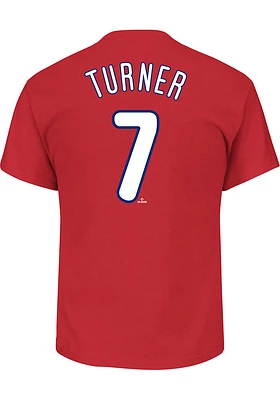 Trea Turner Philadelphia Phillies Mens Name and Number Big Tall Player Tee - Red