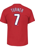 Trea Turner Philadelphia Phillies Mens Name and Number Big Tall Player Tee - Red