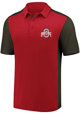 Ohio State Buckeyes Black Contrast Sleeve Big and Tall Polo